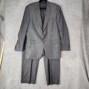 Hart Schaffner Marx Suit Mens 44L 36x30 Gray Two Piece Suit Jacket Set *Read*
